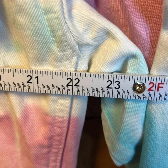 Levi's Tie Dye Denim Trucker Jacket Pink Blue White Cotton Rainbow Tab SmUnisex - Picture 4 of 10